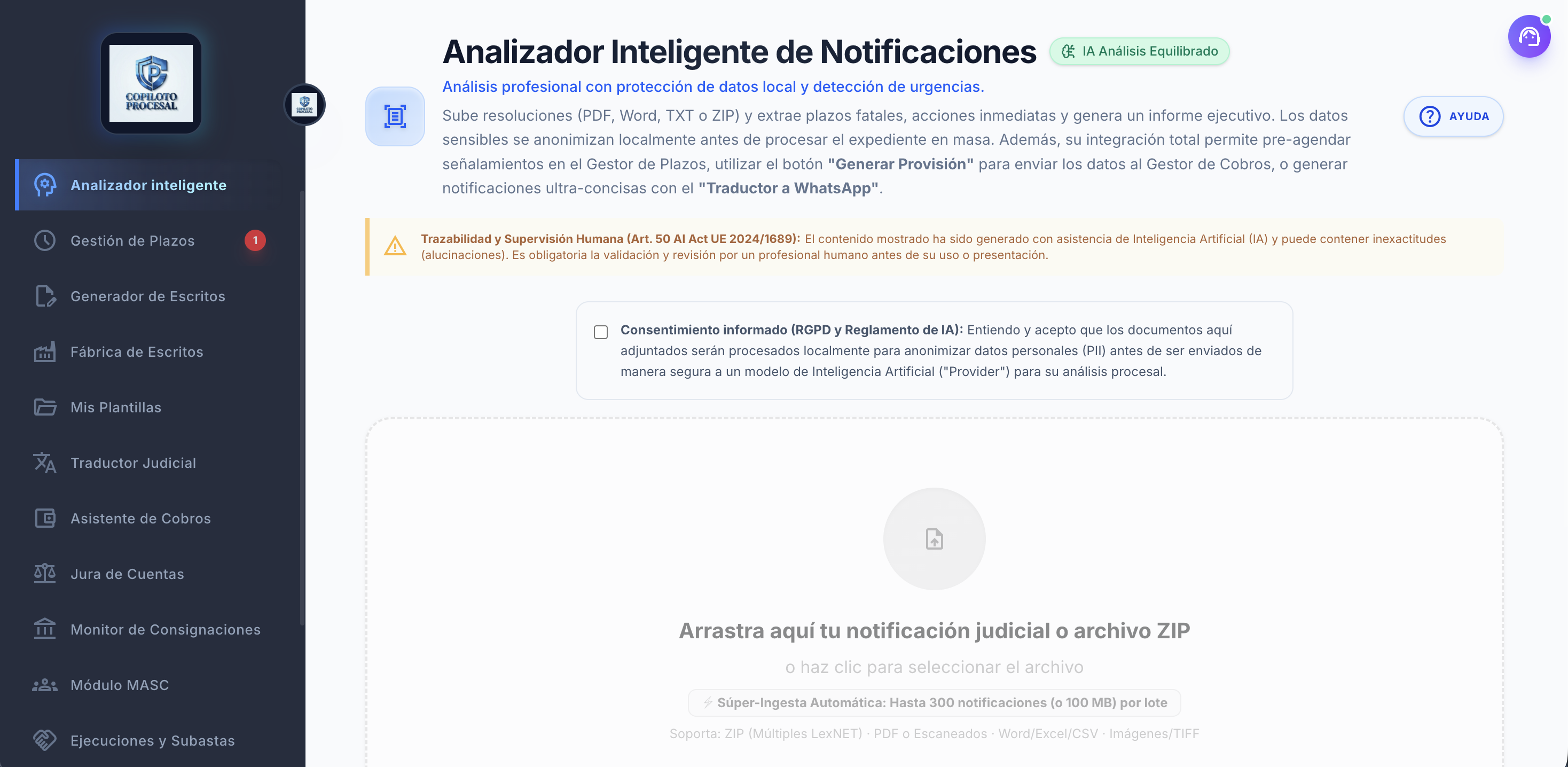 Copiloto Procesal Dashboard